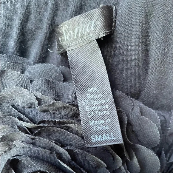 Soma black bra top maxi dress- Floral fabric design on top. Removable inserts. - Picture 5 of 5